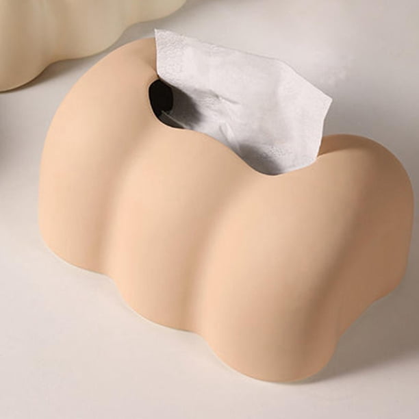 Dispensador de almacenamiento de caja de pañuelos para cubierta de pañuelos, soporte para caja de pañuelos para encimera, baño, dormitorio beige BLESIY Sostenedor del tejido