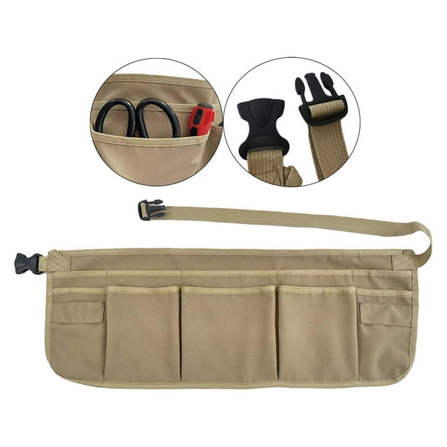 Delantador de cintura para herramientas cómodo, fácil de usar, una bolsa de cinturón de herramientas pesado para los electricistas Carpenter Gardeners Caqui