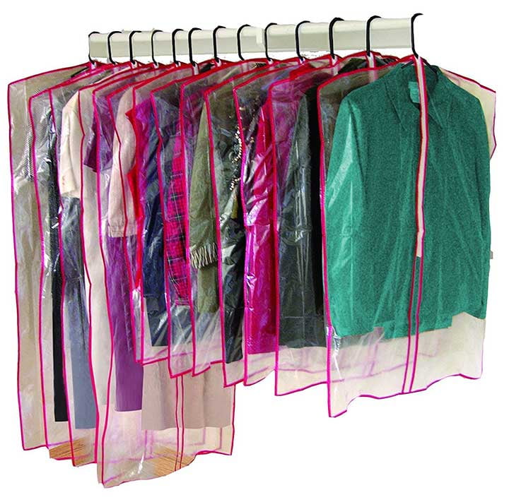 Whitmor Zippered Crystal Jumbo Hanging Garment Bag Closet 