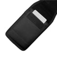 thumbnail image 3 of For Apple iPhone 16 Plus (6.7") Pouch Case Universal Vertical Canvas Built in Credit Card ID Slot and Belt Clip Loop Holster Cell Phone Holder Cover - Black, 3 of 7