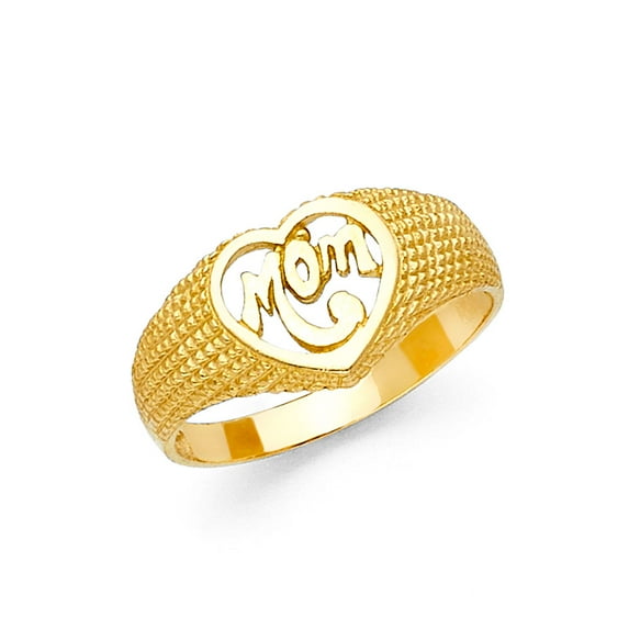 FB Jewels 14K Yellow Gold Mothers Fashion Anniversary Ring Size 6