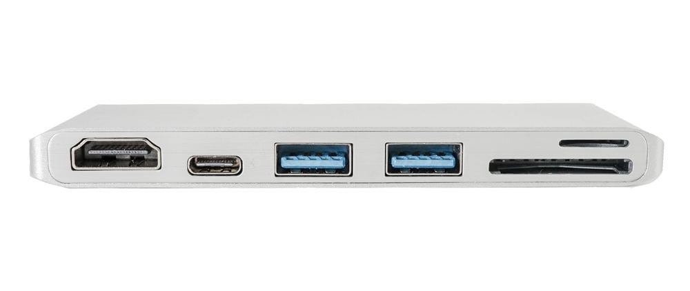 XRGO XTC1HUB 6-port USB Type C Hub for 13"/15" Macbook Pro 2016-2019 - 6 inputs include: 1 x HDMI 4K HD, 2 x USB 3.0, 1 x USB Type-C, 1 x microSD, and 1 x SD card input