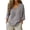 Grey, variant on Women's V Neck 3/4 Sleeve Linen Blouse Loose Fit Solid Color Summer Top