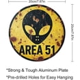 thumbnail image 2 of Area 51 Tin Sign Vintage Round Metal Sign Indoor/Outdoor Wall Decor Metal Poster 8x8 Inch, 2 of 8