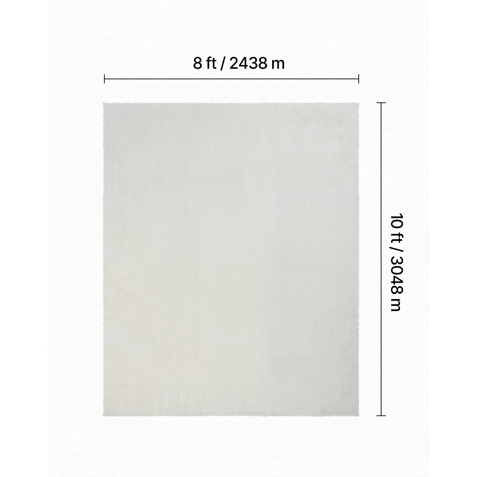 KFFKFF Indoor Plush Area Rugs, 8 x 10 ft Soft Carpet, Furry Shag Rugs for Living Room, Bedroom, Sunroom, Modern Home Decor, Non-Shedding, Non-Woven, Slip-Resistant, Ivory White