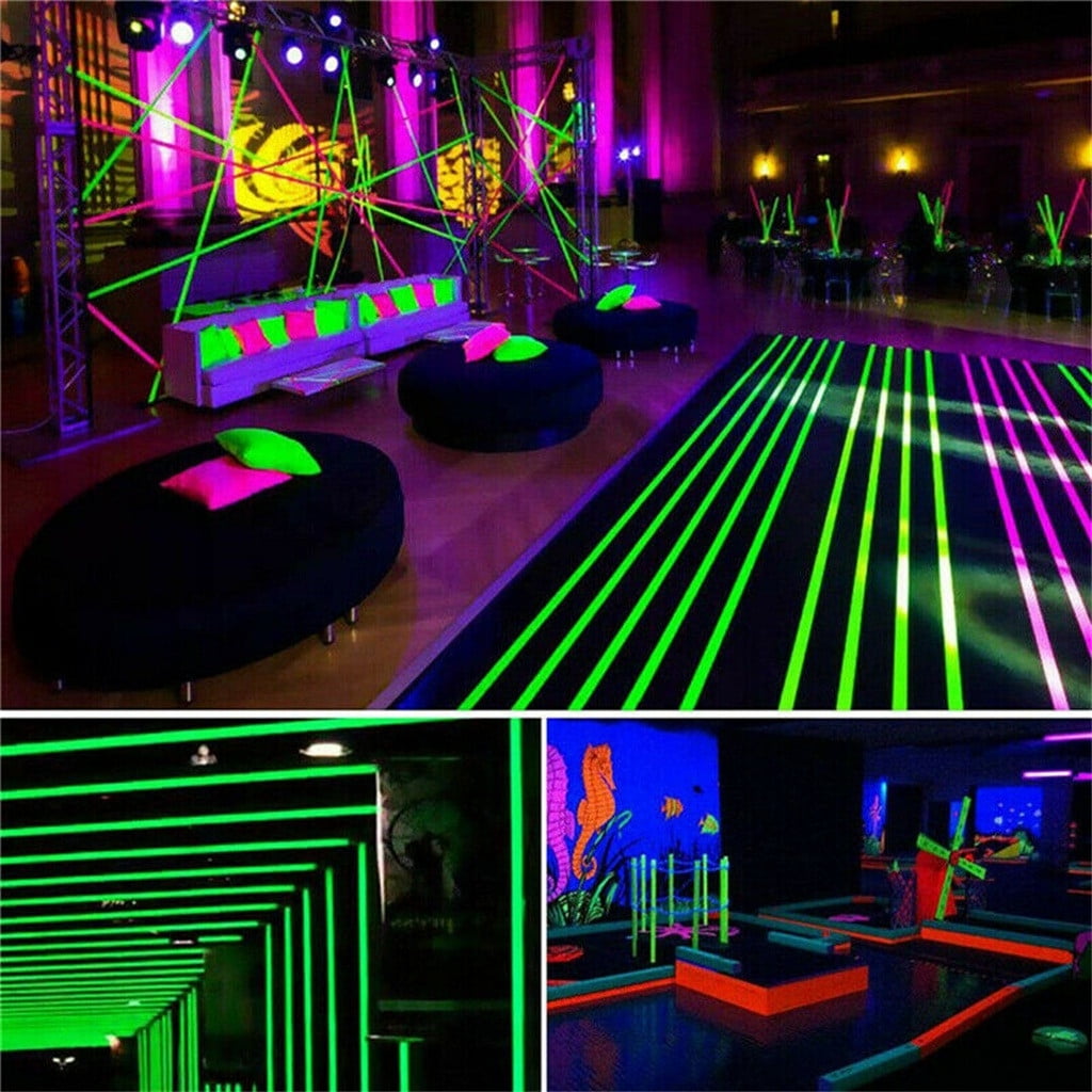 18Pcs Neon Tape,Fluorescent Tape,Sticky Cloth,UV Blacklight Reactive Glow,6 Colors Neon Fluorescent Gaffer Cloth Tape, 1" x50Ft per Roll for Glow Parties,Theater Stages and Sports(Multicolor)