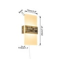 thumbnail image 3 of FSLiving Modern Wall Sconce with 5.9ft Plug-in Cord White Acrylic with Colorful Mosaic Stone Handmade Wall Light For Bedside Store Office,3000K Warm White,Customizable - 1 Pack, 3 of 7