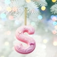 thumbnail image 4 of Pink 26 Alphabet Christmas 2D Acrylic Ornaments - 1pc 3.1in(8cm) Backpack & Car Pendant Decor, Cute Holiday Letter Hanging Accessories, Festive Christmas Alphabet Charms,, 4 of 7