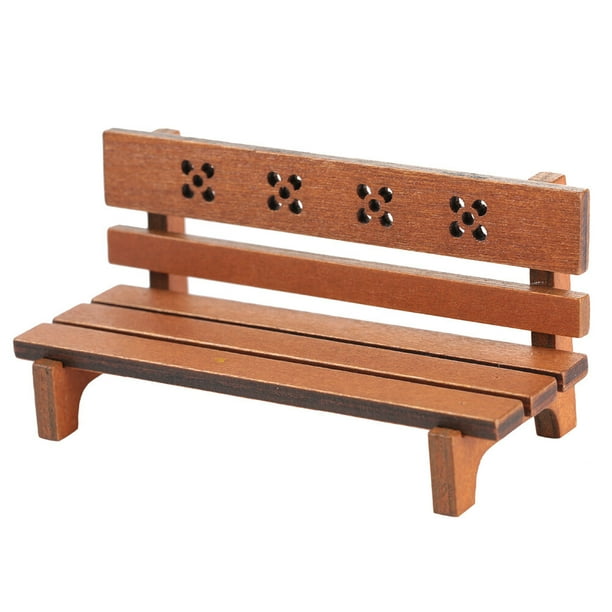 Banco de madera para casa de muñecas, casa de muñecas en miniatura, juguete para niños, banco de juguete, casa de muñecas, banco de madera en miniatura, máxima comodidad