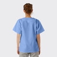 thumbnail image 2 of SPECTRUM UNIFORMS Scrub Tops Tunic Tops with Snap Front Women V-Neck Soft Fabric Ideal for Medical Professionals, Hospital and Lab Work Wear Ceil Blue, 2 of 5