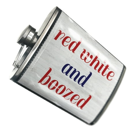 

NEONBLOND Flask Red White and Boozed Fourth of July Modern Rustic