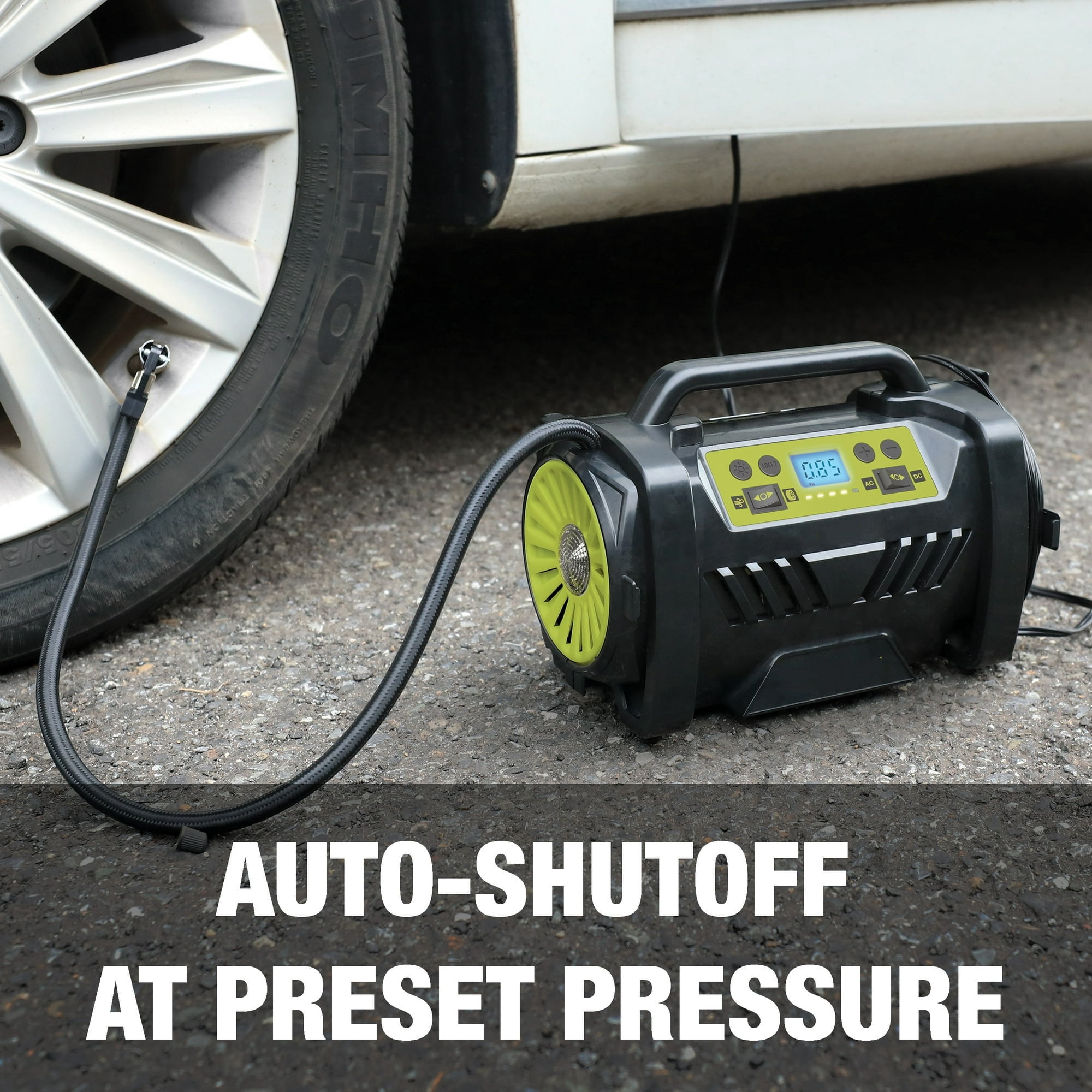 Maircle AC/DC Tire Inflator, 3 in 1 Portable Air Compressor for Car Tires with Auto Shut-off, LED Light, 150PSI Air Pump for Cars, Balls, Motorcycles