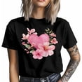 thumbnail image 3 of Camisetas gráficas informales de manga corta con estampado de flores y amor para San Valentín para hombre, 3 of 8