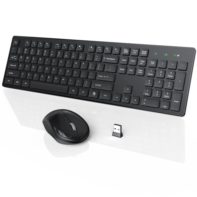 Teclado y ratón inalámbricos WisFox para PC, ordenadores portátiles, Windows y Mac