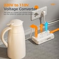 thumbnail image 2 of TSAN Convertidor de Voltaje 220 a 110V, Adaptador Europeo con 4 USB (1 USB C), Adapter Universal de Viaje con 3 Salidas CA, Regulador de Corriente con Ehufe EU UK AU IT, para Travel, Blao, 2 of 5
