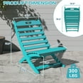 thumbnail image 4 of FODINGHILL Folding Adirondack Xavier Chair, HDPE All-Weather Portable Fire-Pit Chair for Outdoor Beach Deck Poolside Garden Patio Porch Fishing, Aqua, 4 of 9