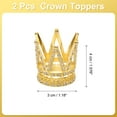 thumbnail image 2 of Uxcell 2Pcs Mini Crown Cake Toppers, Alloy Queen Princess Little Gold Crown Heart Shaped, Mini Double Layer, 2 of 6