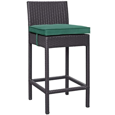 Uk Modern Garden Furniture Modern Contemporary Urban Design Outdoor Patio Balcony Garden Furniture Bar Side Stool Chair, Rattan Wicker, Green ()