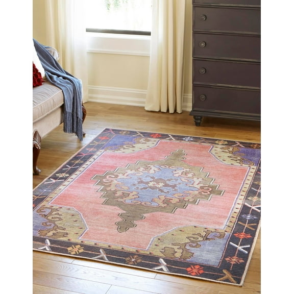 Unique Loom Timeless Collection Area Rug - Thomas (5' x 8' Rectangle Pink/Blue)
