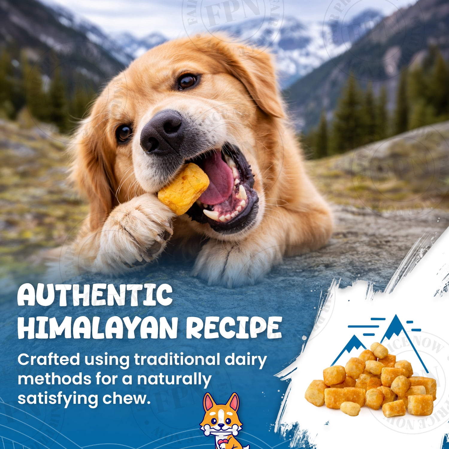 FPN Cow Milk Cheese Puffs for Dogs Natural High Protein Calming Dog Treats