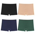 thumbnail image 1 of TrowBridge-bóxer sin costuras para mujer, lencería transpirable, cómoda, ropa interior de satén de seda, 4 piezas, 1 of 4