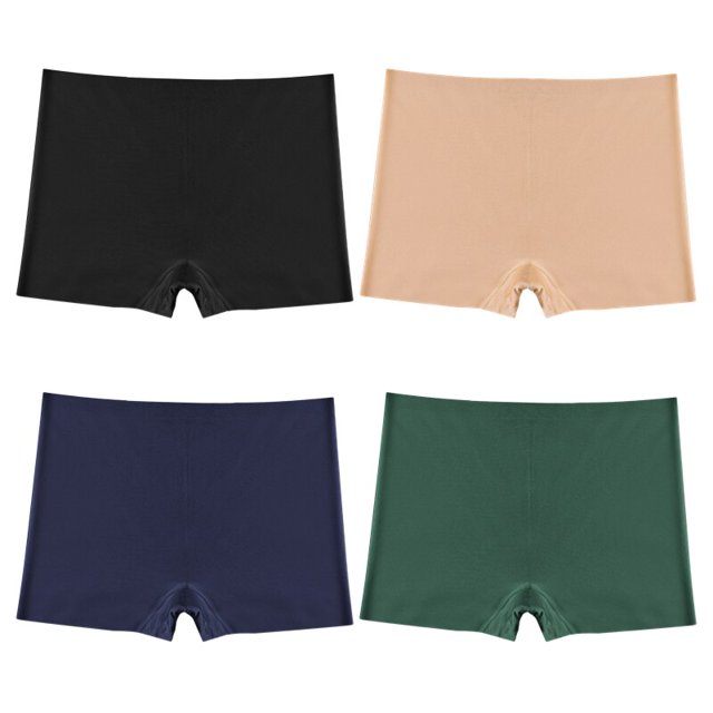 TrowBridge-bóxer sin costuras para mujer, lencería transpirable, cómoda, ropa interior de satén de seda, 4 piezas