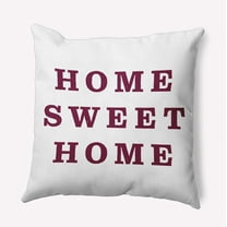 Simply Daisy 18-inch Square Home Sweet Home Polyester Indoor Pillow, Maroon Red Qty 1