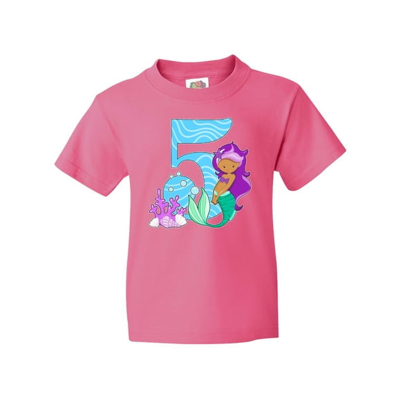 Inktastic Fifth Birthday Mermaid Youth T-Shirt