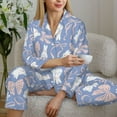 thumbnail image 6 of Daiia Vintage Easter for Women's Long-Sleeved Pajama Set – Soft & Comfortable Sleepwear Button-Up Pajamas Cozy Lounge Wear-Small, 6 of 7