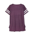 thumbnail image 4 of Ochine Women Tunic Loose Tee Shirt Casual Comfort Short Sleeves Color Block Hem Slit Blouse T Shirt, S-3XL, 4 of 8