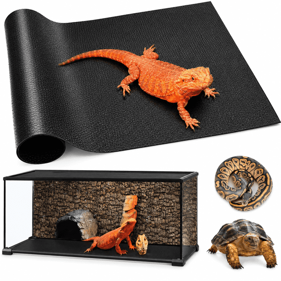 PETORIX Reptile Mat 40 Gallon 1Pack 18X36,Bearded Dragon Tank Accessories,Terrarium Liner Bedding,Non-Adhesive Reptile Substrate Mat for Leopard Gecko,Snake,Lizard,Tortoise,Iguana Tank