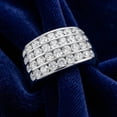 thumbnail image 4 of Pompeii 2Ct Men's Diamond Multi-Row Ring 10k White Gold (G/H,I1-I2), 4 of 5