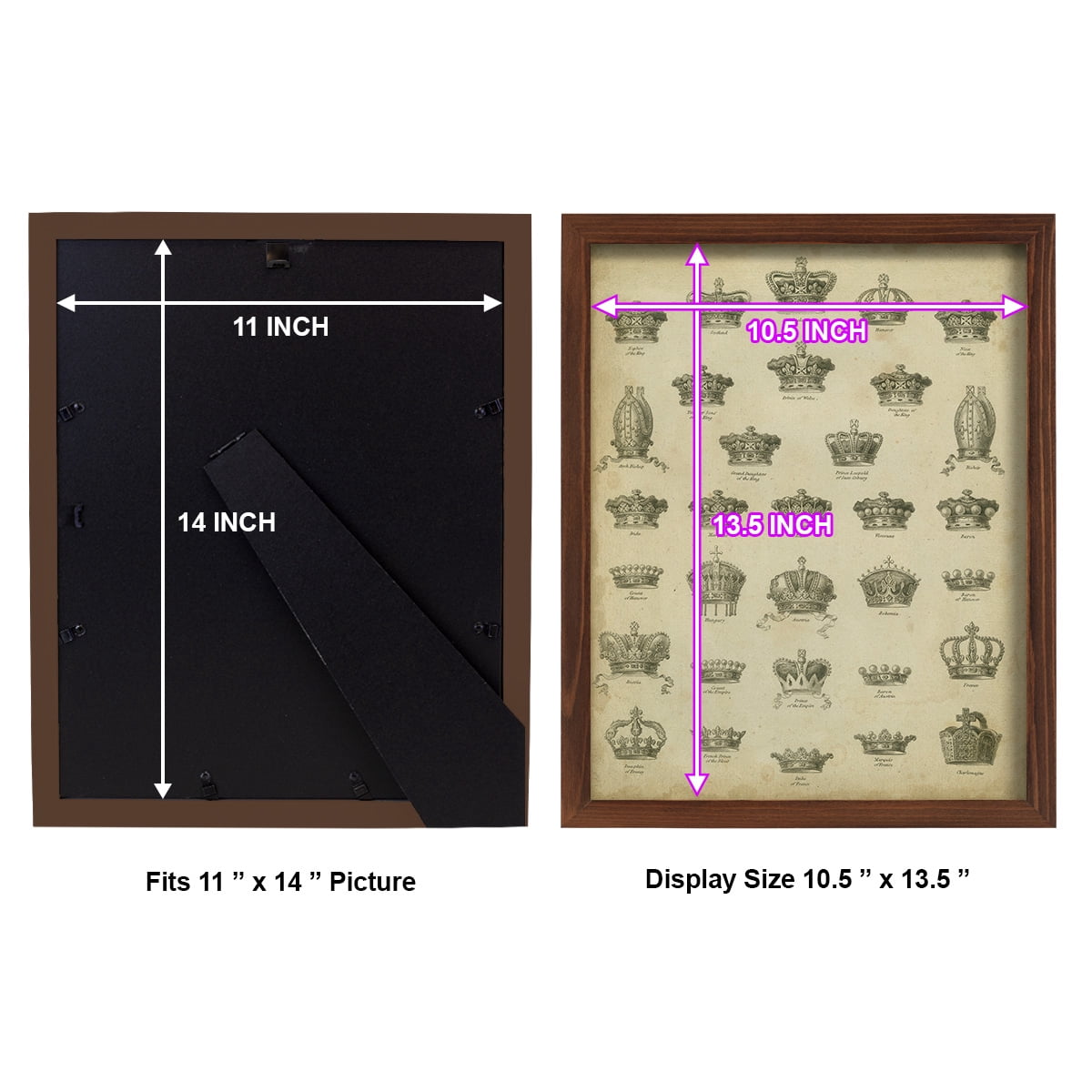 Heraldic Crowns & Coronets V -Framed Print w/glass-Chestnut
