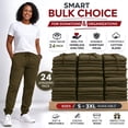 thumbnail image 2 of BILLIONHATS 24 Pack of Wholesale Womens Jogger Sweatpants, Bulk Comfy Fleece-Lined Joggers with Ribbed Cuffs for Charities & Homeless Shelter Donations, Color Military Green, Size Large, 2 of 7
