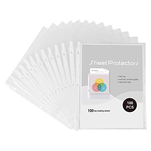 Acid and PVC Free Craftinova 200 Sheet Protectors 9.25 x 11.25 Top Loaded 200 Pack Designed to Protect Frequently Used 8.5 x 11 Papers 11 Hole Lightweight Binder Sleeves Clear Plastic Design