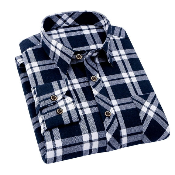 Sweatshirts for Men Men's Plaid Shirt, Long Sleeve, Business, Soft and Comfortable Cotton Top