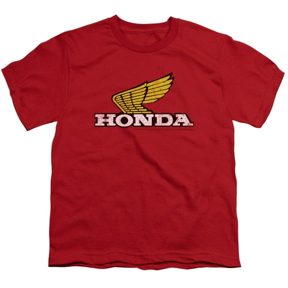Honda - Yellow Wing Logo - Youth Short Sleeve Shirt - Large