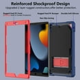thumbnail image 2 of ELEHOLD Hybrid Rugged Case for iPad 9th/8th/7th Gen 10.2 2021/2020/2019, Heavy Duty Shockproof Case with Hidden Foldable Kickstand Adjustable Crossbody Shoulder Strap Pencil Holder,Darkblue, 2 of 7