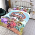 thumbnail image 3 of Dino Rancho Conjunto de sábanas temático, trío de piezas, cómodo y amigable con la piel, diseño único, regalo de decoración para el hogar para familiares, amigos y fans, 90 cm * 190 cm, 3 of 6