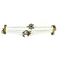 thumbnail image 3 of Vintage Bronze Anchor Infinity Ship Wheel Charms White Braided Leather Rope Bracelet, 3 of 4