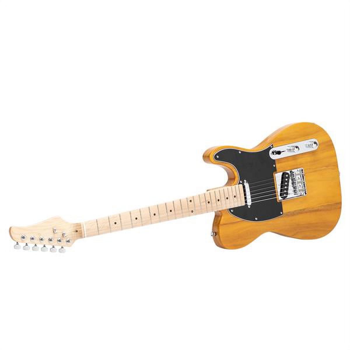 Maple Fingerboard GTL Guitar Yellow Body with Black Backplate, Basswood Body, Maple Neck/Fingerboard for Beginner