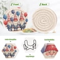 thumbnail image 4 of Gnomes Balloons Christmas 6 Pcs Drink Coasters with Holder Absorbent Coasters Woven Coasters for Drinks Table Desk Protection Home Decor, 4 of 7