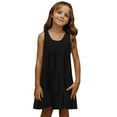 thumbnail image 6 of qolati Toddler Girl's Summer Dresses Boho Strap Casual Sleeveless Tiered Swing Tank Dress 2025 Casual A Line Sundress with Pockets for 4-14 Years, 6 of 7
