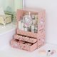 thumbnail image 3 of Hello Kitty tocador PS organizador de maquillaje cosmético para niñas y mujeres lindo rosa claro apilable organizador de maquillaje de plástico conjunto, 3 of 4