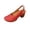 Red, variant on WRKEKC Sandals for Women Mules Peep Toe One-Strap Buckle Thick Sole Perforated Cutout Backless Chunky Heel for Summer Casual Daily Wear