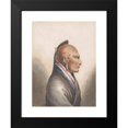 thumbnail image 2 of Pavel Petrovich Svinin 19x24 Black Modern Framed Museum Art Print Titled - The Chief of the Little Osages (1811-Ca. 1813), 2 of 5
