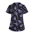 thumbnail image 2 of Tops Cortos para las Mujeres, Halloween Impreso en Cuello en V con Bolsillo, Moda Casual Manga Corta, 2 of 5