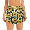 thumbnail image 2 of Balery Sunflowers Pantalones cortos deportivos para mujer con forro y dos bolsillos, elásticos, para entrenamiento, gimnasio, yoga-Large, 2 of 7