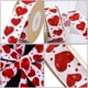 thumbnail image 3 of 1 rollo de cinta decorativa de poliéster con diseño de corazón, color rojo, para envolver regalos., 3 of 6
