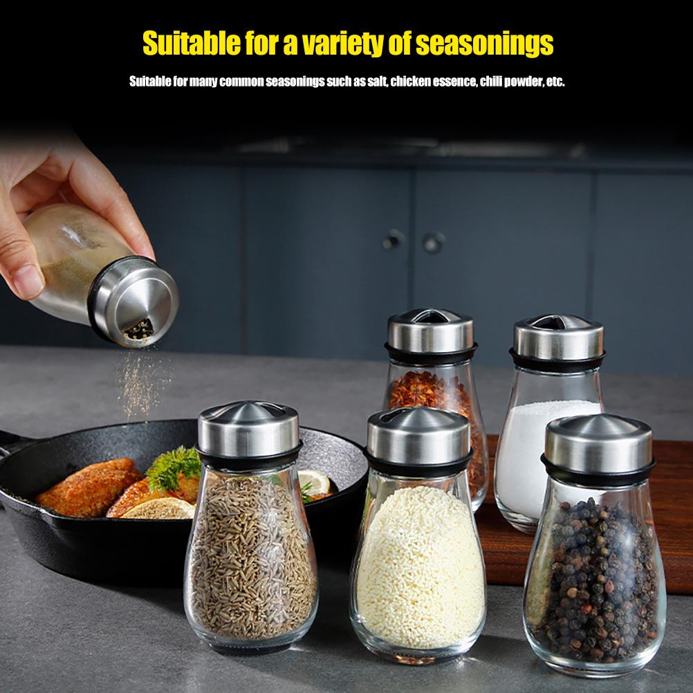 YEUHTLL 2 Pcs Rotating Seasoning Bottles Salt Spice Shaker Pepper